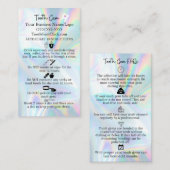 Tooth Gem Aftercare Instruction Card Visitenkarte (Vorne/Hinten)