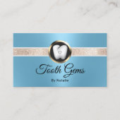 Tooth Gems Modern Blue Dental Beauty Salon Visitenkarte (Vorderseite)