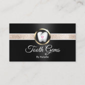 Tooth Gems Moderner Black Dental Beauty Salon Visitenkarte (Vorderseite)