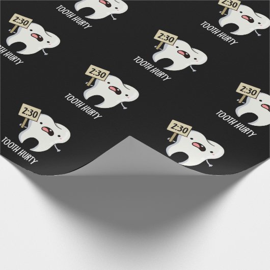 Tooth Hurty Funny Dental Pub Dark BG Geschenkpapier (Ecke)