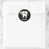 Tooth Hurty Funny Dental Pub Dark BG Runder Aufkleber (Tasche)