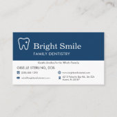 Tooth Icon Dental Appointment Reminder Visitenkarte (Vorderseite)