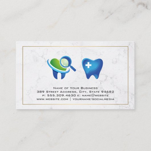 Tooth Logos Visitenkarte (Rückseite)