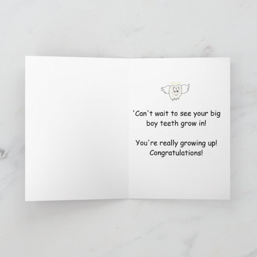 Tooth Lost Loss Boy Karte (Innenseite)