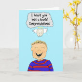 Tooth Lost Loss Boy Karte (Gelbe Blume)