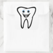 Tooth Quadratischer Aufkleber (Tasche)