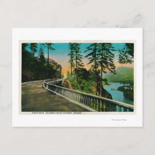 Tooth Rock on Columbia River, OR Postkarte (Vorderseite)