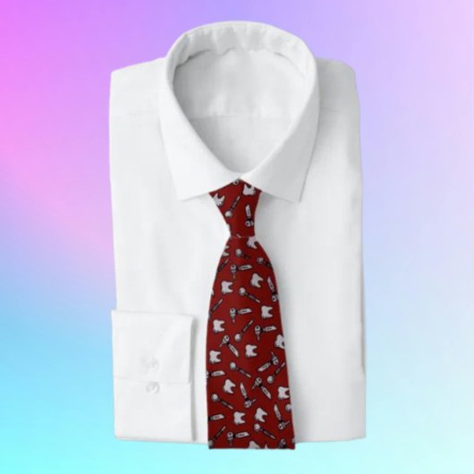 Tooth sei gesagt | Burgundy Dental Necktie Krawatte