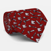 Tooth sei gesagt | Burgundy Dental Necktie Krawatte (Gerollt)