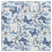 Tooth Toile / Zahnfloral in der Blues Stoff (Nahaufnahme)
