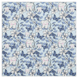 Tooth Toile / Zahnfloral in der Blues Stoff
