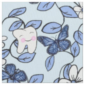 Tooth Toile / Zahnfloral in der Blues Stoff (Nahaufnahme)