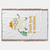 Tooth Took a Vacation Throw Blanket | Funny Tooth Decke (Vorderseite)