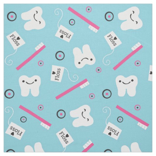 Tooth Toss in Blue Stoff (Muster)