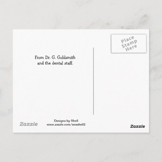 Tooth und Toothbrush Geburtstagwünsche Postkarte (Rückseite)