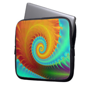 Toothal Spiral in Türkis und Gold Laptopschutzhülle