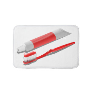 Toothbrush And Toothpaste Badematte