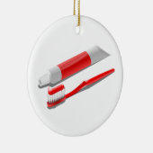 Toothbrush And Toothpaste Keramik Ornament (Rechts)