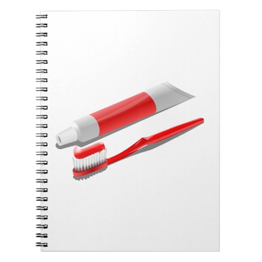 Toothbrush And Toothpaste Notizblock (Vorderseite)