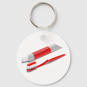 Toothbrush And Toothpaste Schlüsselanhänger