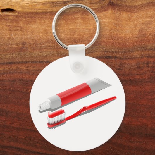 Toothbrush And Toothpaste Schlüsselanhänger (Vorderseite)