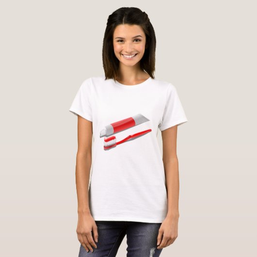 Toothbrush And Toothpaste T-Shirt (Vorne ganz)