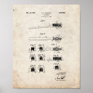 Toothbrush Patent - Altes Aussehen Poster