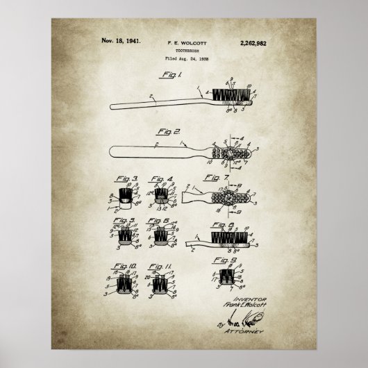 Toothbrush-Patent Poster (Vorne)