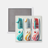 Toothbrush Trio. Minimalistische Kunst für Zahnkli Magnet (Vorderseite/Rückseite)