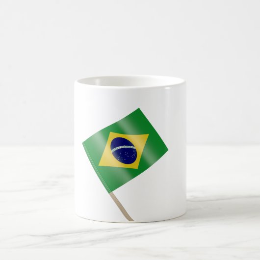 Toothpick mit brasilianischer Flagge Kaffeetasse (Mittel)