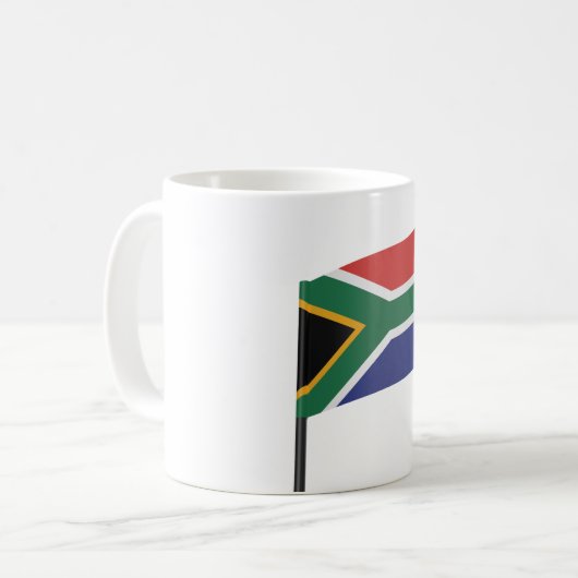 Toothpick mit der Flagge Südafrikas Kaffeetasse (Vorderseite Links)
