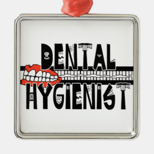 TOOTHY DENTAL HYGIENIST LOGO SILBERNES ORNAMENT