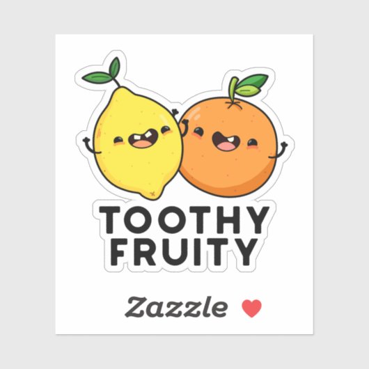 Toothy Fruity Funny Fruit Pun Aufkleber (Blatt)