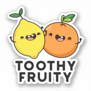 Toothy Fruity Funny Fruit Pun Aufkleber