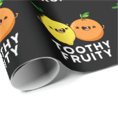Toothy Fruity Funny Fruit Pun Dark BG Geschenkpapier (Rolleneckpunkt)