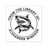 Toothy Great White Shark Library Name Permastempel (Design)