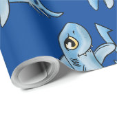 Toothy Grin Cartoon Shark Geschenkpapier (Rolleneckpunkt)