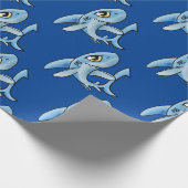 Toothy Grin Cartoon Shark Geschenkpapier (Ecke)
