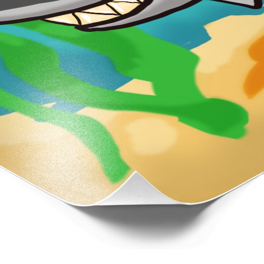 Toothy Shark Fotodruck (Ecke)
