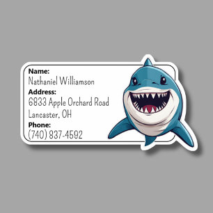 Toothy Shark Luggage ID Aufkleber