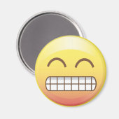 Toothy Smile Yellow Emoji Magnet (Vorderseite/Rückseite)
