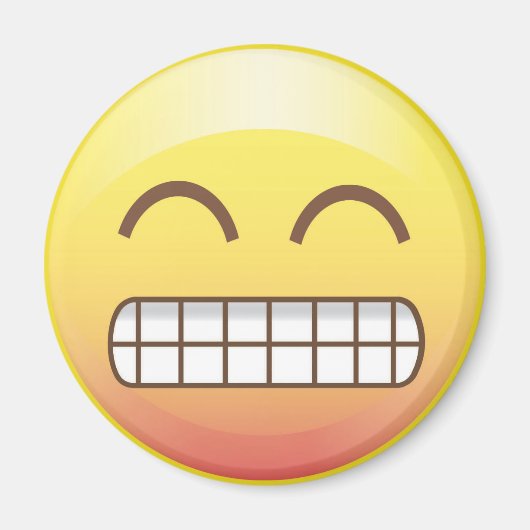 Toothy Smile Yellow Emoji Magnet (Vorne)