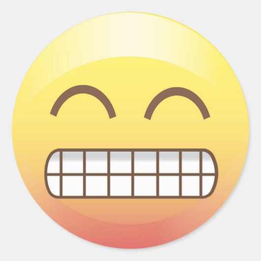 Toothy Smile Yellow Emoji Sticker (Vorderseite)