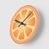 Tootie Fruity Orange Clock Runde Wanduhr (Winkel)