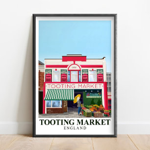 Tooting Druck -Tooting Market Kunst -Tooting Londo Poster