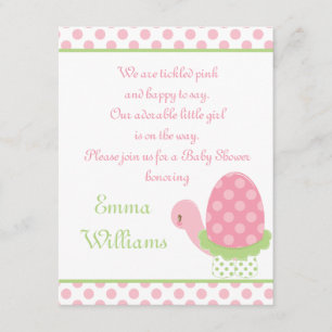 Tootsie Turtle Baby Shower Invitation 4,25" x 5,5" Einladung
