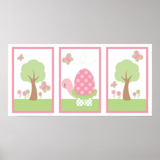 Tootsie Turtle Wall Print Pink Poster (Vorne)