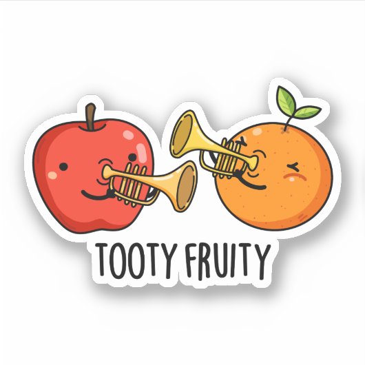 Tooty Fruity Funny Fruit Musician Puff Aufkleber (Vorderseite)