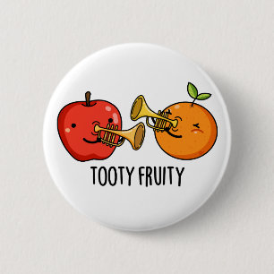 Tooty Fruity Funny Fruit Musician Puff Button