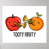 Tooty Fruity Funny Fruit Musician Puff Poster (Vorne)